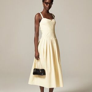 Cream Drop-Waist Midi Dress